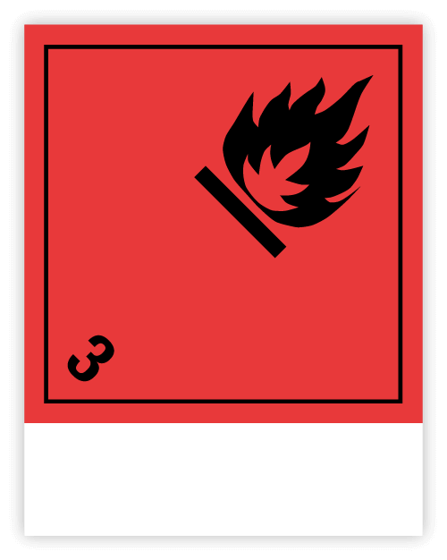 Toon details van 3.0 ADR Flammable met witte strook voor UN