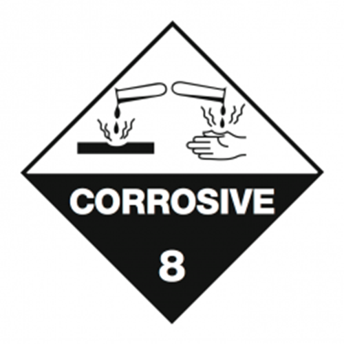 Toon details van 8.0 Bijtende stoffen met tekst ("Corrosive")
