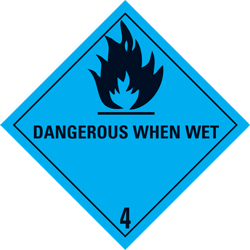 Toon details van Aluminium Gevaarsbord IMO 4.3 Dangerous when wet