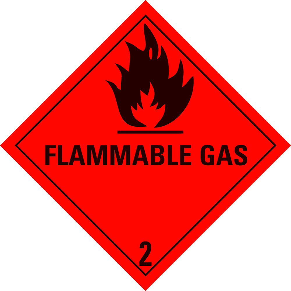 Toon details van Aluminium Gevaarsbord IMO 2.1 Flammable Gas