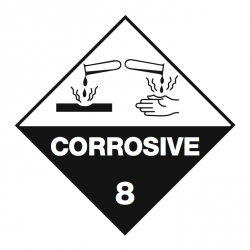 Toon details van 8.0 Bijtende stoffen met tekst ("Corrosive")