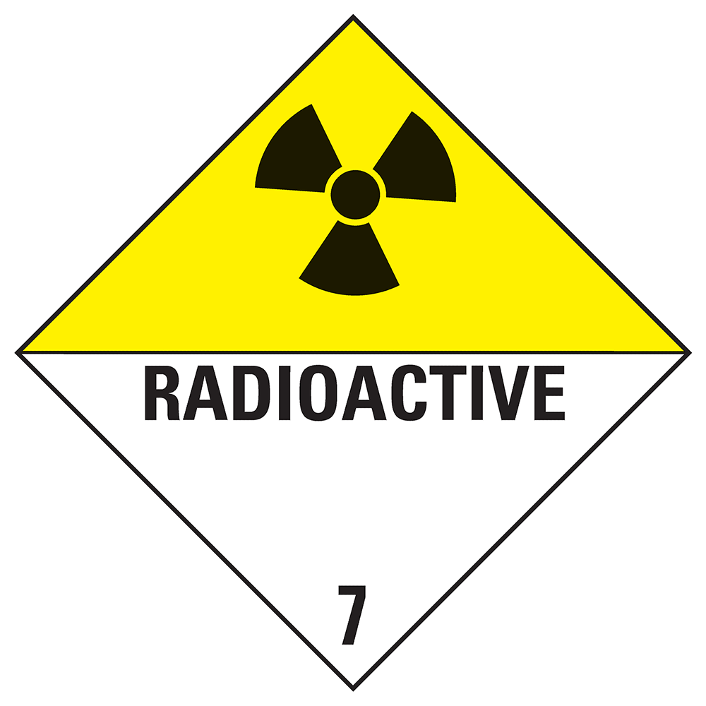Toon details van 7.0 Radioactieve stoffen met tekst ("Radioactive")