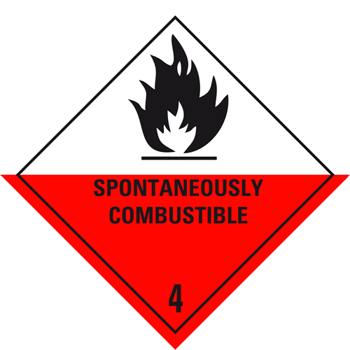 Toon details van Aluminium Gevaarsbord IMO 4.2 Spontaneously Combustible