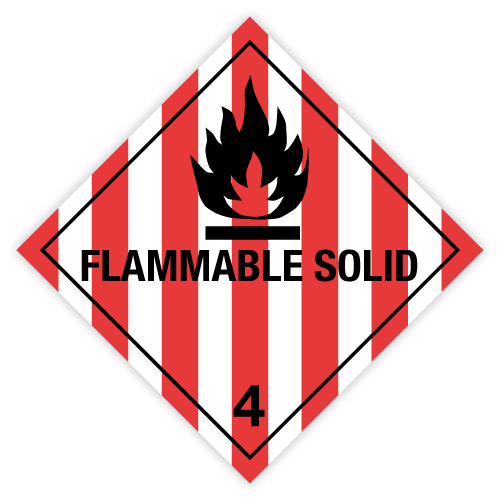 Toon details van Aluminium Gevaarsbord IMO 4.1 Flammable Solid