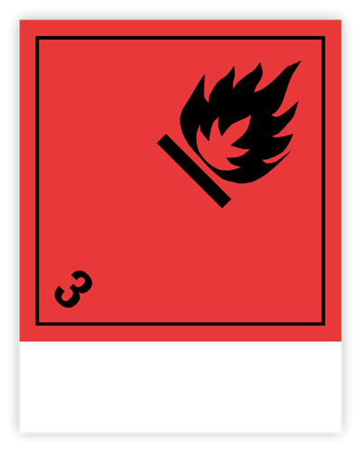Toon details van 3.0 ADR Flammable met witte strook voor UN