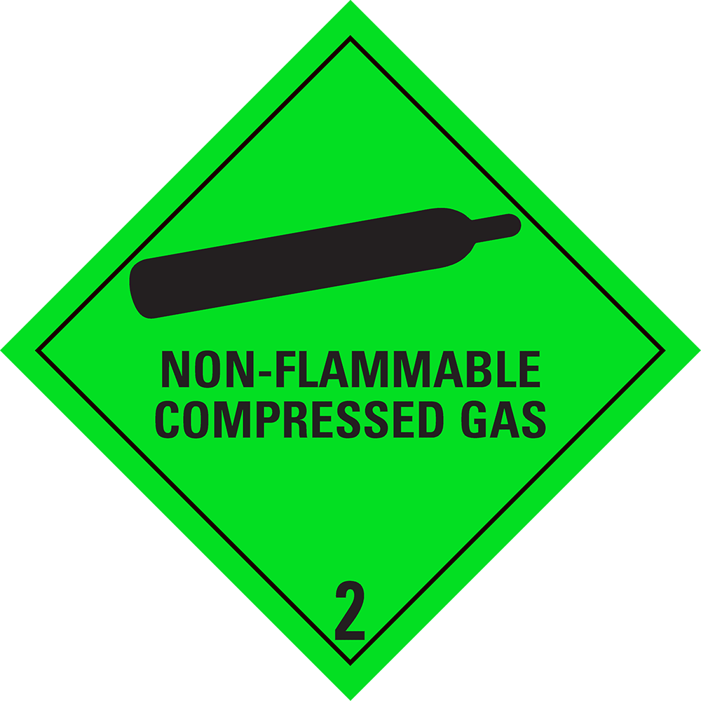 Toon details van Aluminium Gevaarsbord IMO 2.2 Non Flammable compressed gas