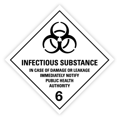 Toon details van Aluminium Gevaarsbord IMO 6.2 Infectious Substance