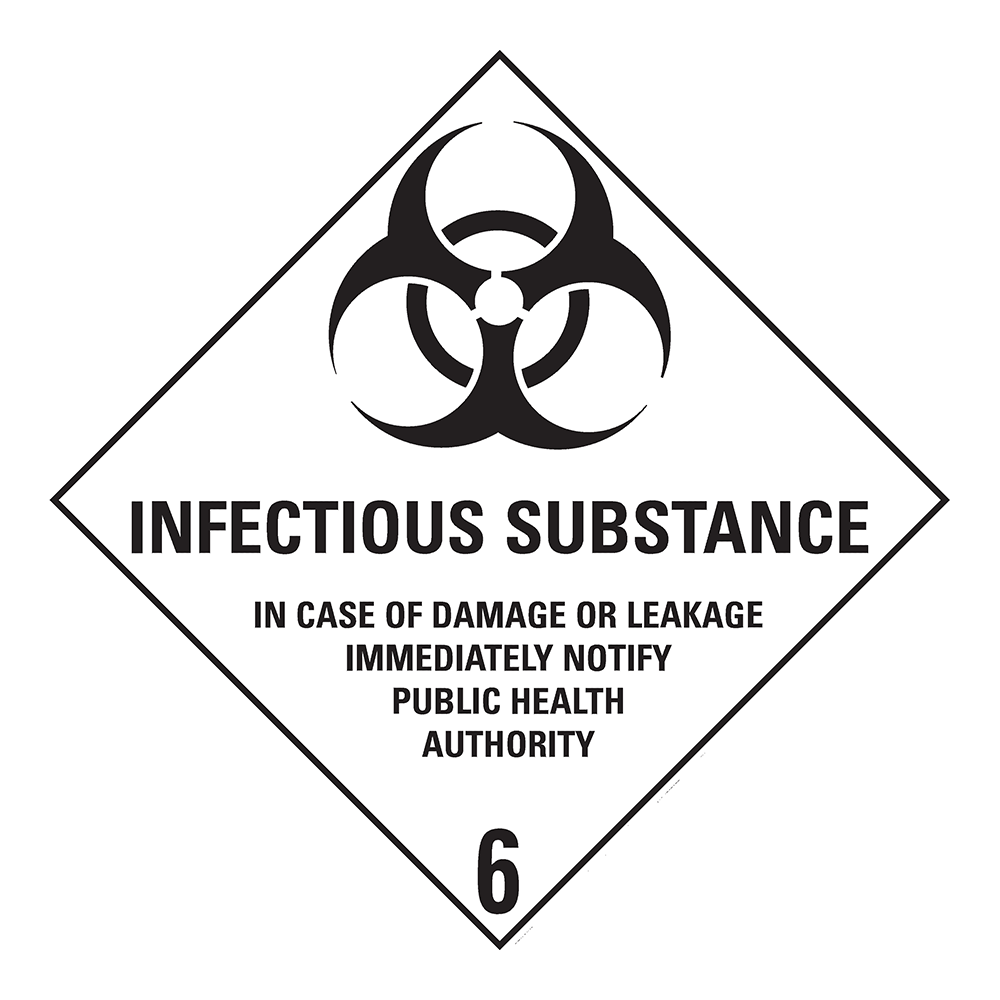 Toon details van Aluminium Gevaarsbord IMO 6.2 Infectious Substance