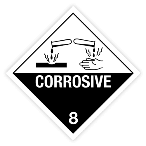 Toon details van Aluminium Gevaarsbord IMO 8.0 Corrosive