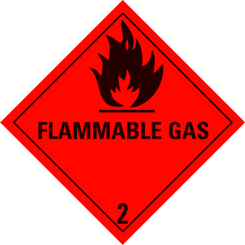Toon details van Aluminium Gevaarsbord IMO 2.1 Flammable Gas