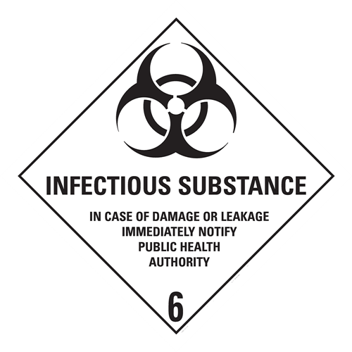 Toon details van Aluminium Gevaarsbord IMO 6.2 Infectious Substance