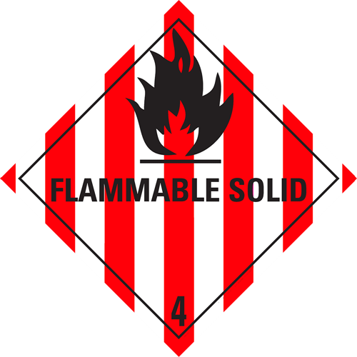 Toon details van Aluminium Gevaarsbord IMO 4.1 Flammable Solid