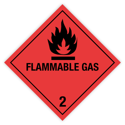 Toon details van 2.1 Brandbare gassen met tekst ("Flammable Gas")
