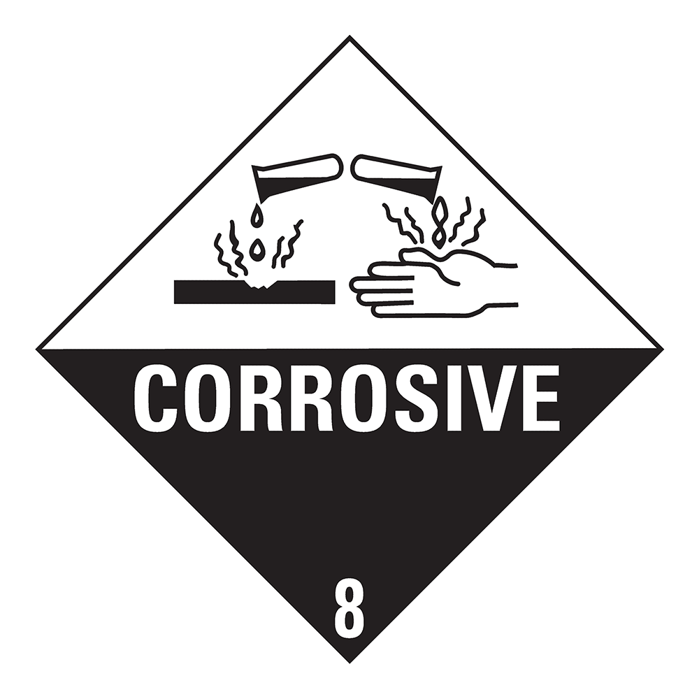 Toon details van Aluminium Gevaarsbord IMO 8.0 Corrosive
