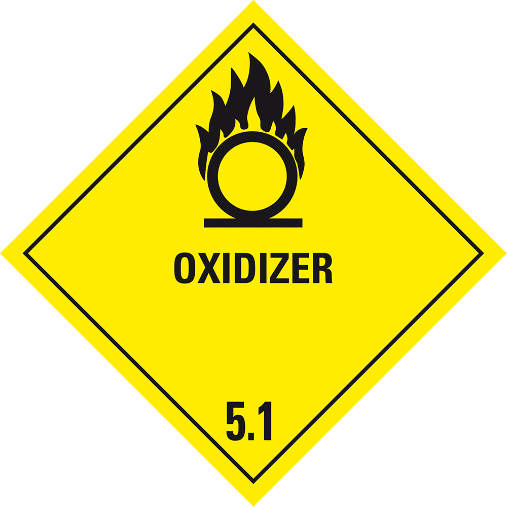 Toon details van 5.1 Oxiderende stoffen met tekst ("Oxidizer")