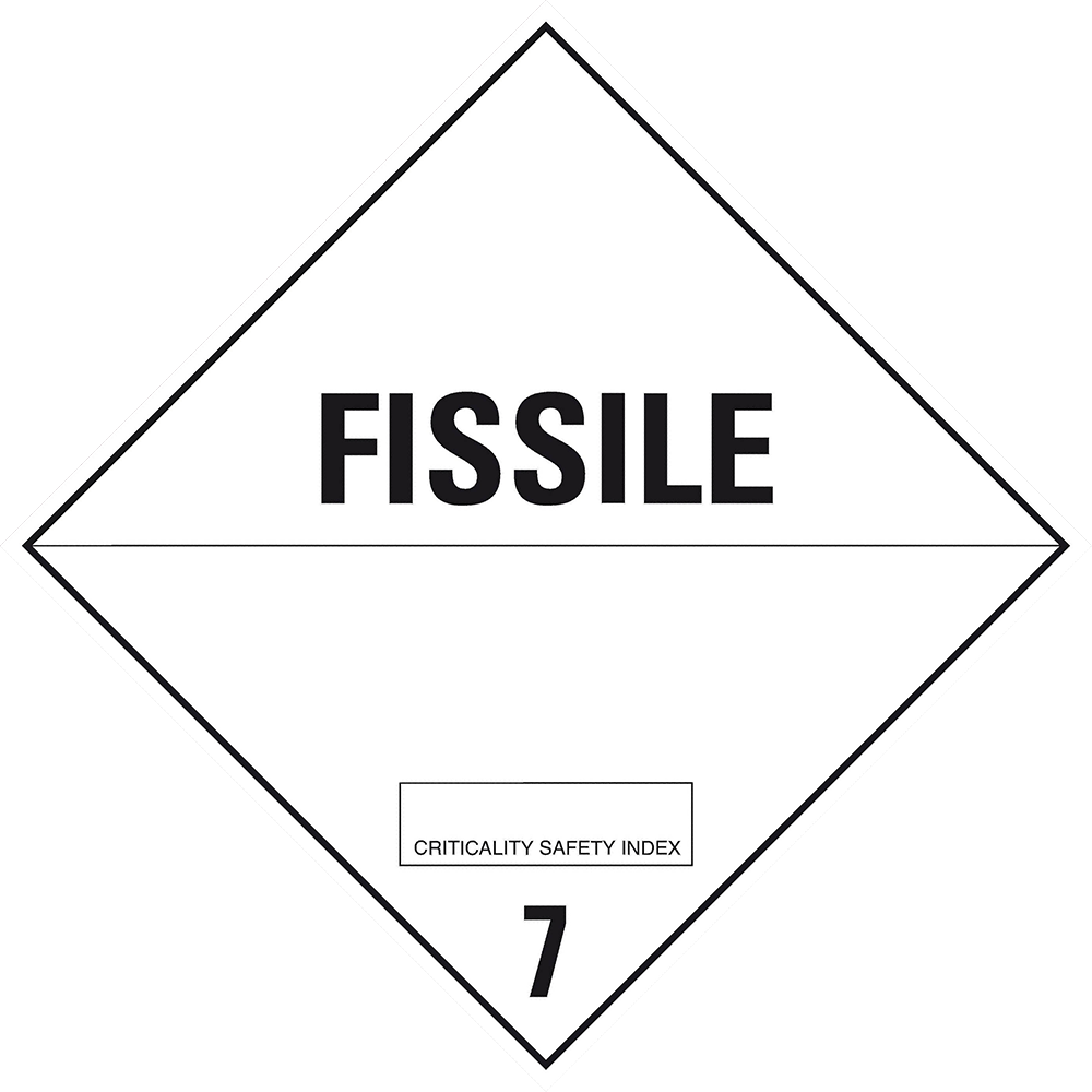 Toon details van 7.4 Radioactieve stoffen met tekst ("Fissile")